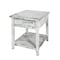 Alaterre Furniture Country Cottage End Table, Rustic White Antique Finish ACCA01WA - alternate 1